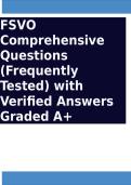 FSVO Comprehensive Questions &lpar;Frequently Tested&rpar; with Verified Answers Graded A&plus;