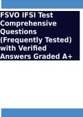FSVO IFSI Test Comprehensive Questions &lpar;Frequently Tested&rpar; with VerifiedAnswers Graded A&plus;