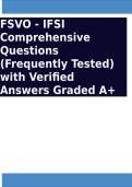 FSVO - IFSI Comprehensive Questions &lpar;Frequently Tested&rpar; with VerifiedAnswers Graded A&plus;