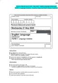 Pearson Edexcel Level 3 GCE - May 2025 - English Language &lpar;Advanced&rpar; PAPER 1&colon; Language Variation - Question Paper and Mark Scheme Combined