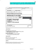 Pearson Edexcel Level 3 GCE - June 2025 - English Language &lpar;Advanced&rpar; PAPER 2&colon; Child Language - Question Paper and Mark Scheme Combined