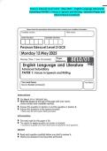 Pearson Edexcel Level 3 GCE - May 2025 - English Language &lpar;Advanced Subsidiary&rpar; PAPER 1&colon; Voices in Speech and Writing - Question Paper and Mark Scheme Combined