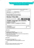 Pearson Edexcel Level 3 GCE - May 2025 - English Language and Literature &lpar;Advanced Subsidiary&rpar; PAPER 2&colon; Varieties in Language and Literature - Question Paper and Mark Scheme Combined
