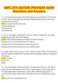 ENPC 6th Edition Provider Exam Actual 2026 Newest Updated Questions and Correct Answers &lpar;Latest 2026 &sol; 2027 Update&rpar; &lpar;Verified Answers by Expert&rpar;