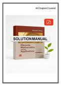 STUDENTS SOLUTIONS GUIDE FOR DISCRETE MATHEMATICS AND ITS APPLICATIONS 8TH EDITION ROSEN &ndash; COT 3100 COMPLETE CHAPTER 1-13 STEP-BY-STEP SOLUTIONS 