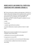 NEURO-SHOCK AND BURNS FULL PAPER 2026 QUESTIONS WITH ANSWERS GRADED A&plus;
