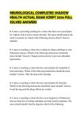 NEUROLOGICAL COMPLETED SHADOW HEALTH ACTUAL EXAM SCRIPT 2026 FULL SOLVED ANSWERS