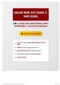 Galen NUR 242 Exam 2- MED SURG 190&plus; &lpar;Latest 2025-2026 Edition&rpar; 100&percnt; Verified Q&A &plus; Answer Key Solutions