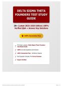 Delta Sigma Theta Founders Test Study Guide 20&plus; &lpar;Latest 2025-2026 Edition&rpar; 100&percnt; Verified Q&A &plus; Answer Key Solutions