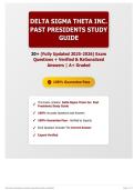 Delta Sigma Theta Inc&period; Past Presidents Study Guide 20&plus; &lpar;Fully Updated 2025-2026&rpar; Exam Questions &plus; Verified & Rationalized Answers   A&plus; Graded