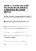 NEVADA A-7 EXCAVATING AND GRADING PRACTICE FINAL EXAM PAPER 2026 TEST PAPER QUESTIONS AND COMPLETE SOLUTIONS