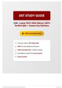 DST Study Guide 110&plus; &lpar;Latest 2025-2026 Edition&rpar; 100&percnt; Verified Q&A &plus; Answer Key Solutions