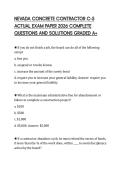 NEVADA CONCRETE CONTRACTOR C-5 ACTUAL EXAM PAPER 2026 COMPLETE QUESTIONS AND SOLUTIONS GRADED A&plus;