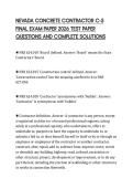 NEVADA CONCRETE CONTRACTOR C-5 EXAM PREP 2026 FULL EXAMINATION Q&A 100&percnt; CORRECT
