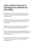 NEVADA CONCRETE CONTRACTOR C-5 EXAMINATION TEST 2026 FULL QUESTIONS AND CORRECT ANSWERS
