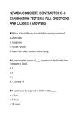 NEVADA CONCRETE CONTRACTOR C-5 EXAMINATION TEST 2026 FULL QUESTIONS AND CORRECT ANSWERS