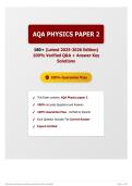 AQA Physics paper 2 180&plus; &lpar;Latest 2025-2026 Edition&rpar; 100&percnt; Verified Q&A &plus; Answer Key Solutions