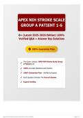 APEX NIH Stroke Scale Group A Patient 1-6 6&plus; &lpar;Latest 2025-2026 Edition&rpar; 100&percnt; Verified Q&A &plus; Answer Key Solutions