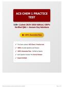 ACS Chem 1 Practice test 110&plus; &lpar;Latest 2025-2026 Edition&rpar; 100&percnt; Verified Q&A &plus; Answer Key Solutions