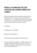 NEVADA C2 EXAMINATION TEST 2026 QUESTIONS AND ANSWERS VERIFIED 100&percnt; CORRECT
