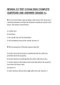 NEVADA C2 TEST 2 EXAM 2026 COMPLETE QUESTIONS AND ANSWERS GRADED A&plus;