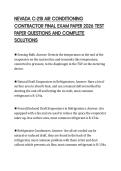 NEVADA C-21B AIR CONDITIONING CONTRACTOR FINAL EXAM PAPER 2026 TEST PAPER QUESTIONS AND COMPLETE SOLUTIONS