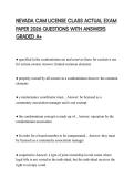 NEVADA CAM LICENSE CLASS ACTUAL EXAM PAPER 2026 QUESTIONS WITH ANSWERS GRADED A&plus;