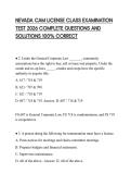 NEVADA CAM LICENSE CLASS EXAMINATION TEST 2026 COMPLETE QUESTIONS AND SOLUTIONS 100&percnt; CORRECT