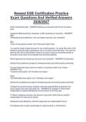 Newest ESB Certification Practice Exam Questions And Verified Answers  2026&sol;2027
