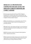 NEVADA NV C-41 FIRE PROTECTION CONTRACTOR EXAM 2026 ACTUAL TEST PAPER WITH COMPLETE QUESTIONS AND CORRECT ANSWERSNEVADA NV C-41 FIRE PROTECTION CONTRACTOR EXAM 2026 ACTUAL TEST PAPER WITH COMPLETE QUESTIONS AND CORRECT ANSWERS