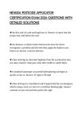 NEVADA PESTICIDE APPLICATOR CERTIFICATION EXAM 2026 QUESTIONS WITH DETAILED SOLUTION