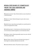 NEVADA STATE BOARD OF COSMETOLOGY THEORY TEST 2026 QUESTIONS AND ANSWERS VERIFIED