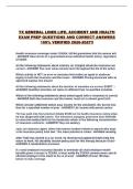 TX GENERAL LINES LIFE&comma; ACCIDENT AND HEALTH EXAM PREP QUESTIONS AND CORRECT ANSWERS 100&percnt; VERIFIED 2026-2027&excl;&excl;
