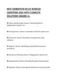 NEW GENERATION NCLEX BUNDLED QUESTIONS 2026 WITH COMPLETE SOLUTIONS GRADED A&plus;