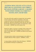 NATIONAL REAL ESTATE ACTUAL EXAM PREP 2026 ALL QUESTIONS AND CORRECT DETAILED ANSWERS ALREADY A GRADED WITH EXPERT FEEDBACK &vert;CURRENTLY TESTING &vert;NEW AND REVISED