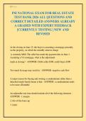 PSI NATIONAL EXAM FOR REAL ESTATE TEST BANK 2026 ALL QUESTIONS AND CORRECT DETAILED ANSWERS ALREADY A GRADED WITH EXPERT FEEDBACK &vert;CURRENTLY TESTING &vert; NEW AND REVISED