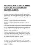 RN TARGETED MEDICAL SURGICAL IMMUNE ACTUAL TEST 2026 QUESTIONS WITH SOLUTIONS GRADED A&plus;