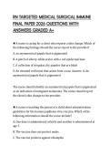 RN TARGETED MEDICAL SURGICAL IMMUNE FINAL PAPER 2026 QUESTIONS WITH ANSWERS GRADED A&plus;