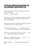RTF BLOCK CERTIFICATION REVIEW SET 2026 ANSWERS GUARANTEED PASS