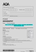 AQA A-Level Geography Paper 1 &ndash; Physical Geography Practice Questions &lpar;May 2025&rpar;