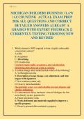MICHIGAN BUILDERS BUSINESS &sol; LAW &sol; ACCOUNTING ACTUAL EXAM PREP 2026 ALL QUESTIONS AND CORRECT DETAILED ANSWERS ALREADY A GRADED WITH EXPERT FEEDBACK &vert;2 CURRENTLY TESTING VERSIONS&vert; NEW AND REVISED