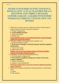 MICHIGAN BUILDERS LICENSE&colon; INSURANCE&comma; BONDS & LIENS ACTUAL EXAM PREP 2026 ALL QUESTIONS AND CORRECT DETAILED ANSWERS ALREADY A GRADED WITH EXPERT FEEDBACK &vert;CURRENTLY TESTING &vert;NEW AND REVISED