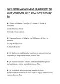 SAFE CRISIS MANAGEMENT EXAM SCRIPT 115 2026 QUESTIONS WITH SOLUTIONS GRADED A&plus;