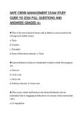 SAFE CRISIS MANAGEMENT EXAM STUDY GUIDE 115 2026 FULL QUESTIONS AND ANSWERS GRADED A&plus;