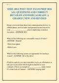 SERE 100&period;2 POST TEST EXAM PREP 2026 ALL QUESTIONS AND CORRECT DETAILED ANSWERS &vert;ALREADY A GRADED &vert; NEW AND REVISED