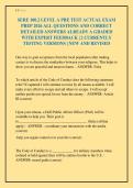 SERE 100&period;2 LEVEL A PRE TEST ACTUAL EXAM PREP 2026 ALL QUESTIONS AND CORRECT DETAILED ANSWERS ALREADY A GRADED WITH EXPERT FEEDBACK &vert; 2 CURRENTLY TESTING VERSIONS &vert; NEW AND REVISED
