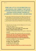 SERE 100 ACTUAL EXAM PREP 2026 ALL QUESTIONS AND CORRECT DETAILED ANSWERS WITH RATIONALES ALREADY A GRADED WITH EXPERT FEEDBACK &vert;CURRENTLY TESTING &vert;NEW AND REVISED