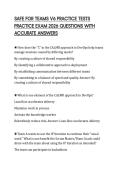 SAFE FOR TEAMS V6 PRACTICE TESTS PRACTICE EXAM 2026 QUESTIONS WITH ACCURATE ANSWERS