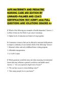 SAFE MATERNITY AND PEDIATRIC NURSING CARE 3RD EDITION BY LINNARD-PALMER AND COATS CERTIFICATION TEST SCRIPT 2026 FULL QUESTIONS AND SOLUTIONS GRADED A&plus;