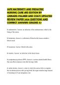SAFE MATERNITY AND PEDIATRIC NURSING CARE 3RD EDITION BY LINNARD-PALMER AND COATS UPDATED REVIEW PAPER 2026 QUESTIONS AND CORRECT ANSWERS GRADED A&plus;